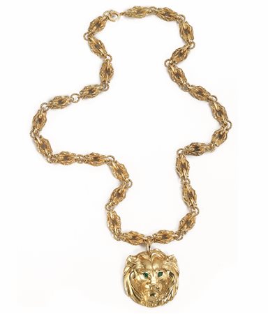 CATENA CON PENDENTE, CARTIER, IN ORO GIALLO E SMERALDIrealizzata ad una fila...