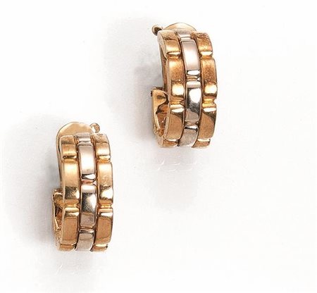 PAIO DI ORECCHINI, CARTIER, IN ORO GIALLO, ORO BIANCO E ORO ROSAciascuno...