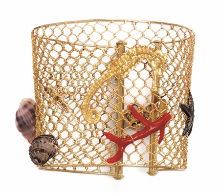 BRACCIALE IN ORO GIALLOrealizzato a fascia alta in rete a cordoncino,...