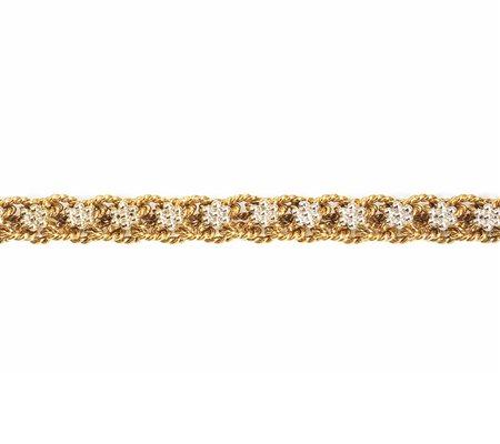 COLLANA IN ORO GIALLO E ORO BIANCO realizzata ad una fila di maglie...