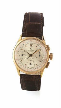 OROLOGIO DA POLSO CON CRONOGRAFO UNIVERSAL GENEVE COMPAX, REF. 12494, CASSA...