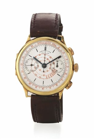 OROLOGIO DA POLSO CHRONOMETRE HASLER, ANNI '30, IN ORO GIALLO 18 KTCassa in...