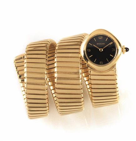 OROLOGIO PER SIGNORA BULGARI, ANNI '70, IN ORO GIALLO 18 KT, ENTRO ASTUCCIO...