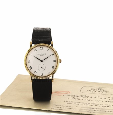 OROLOGIO DA POLSO PATEK PHILIPPE CALATRAVA REF. 3919 N.1'825'715, IN ORO...