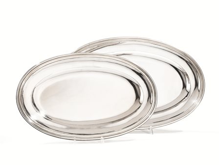 DUE VASSOI CIRCOLARI E DUE VASSOI OVALI, FIRENZE, META' SECOLO XIX,...