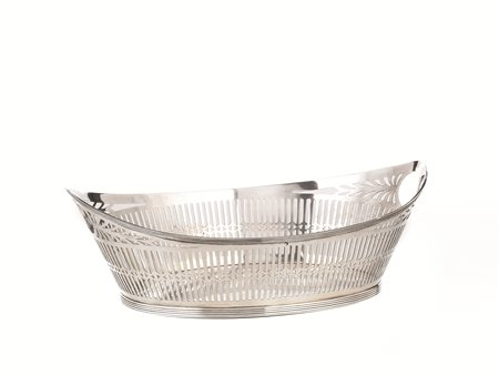 CESTINA A NAVICELLA, PAESI BASSI, 1925in argento, alta tesa traforata, cm...