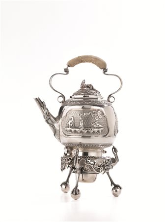 SAMOVAR, LONDRA, 1878, ARGENTIERI RICHARD MARTIN&amp;EBENEZER HALL di forma...