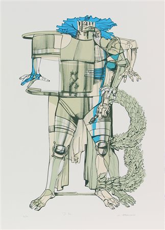 Cremonini Walter Il Re litografia su carta, cm. 70x50, es.54/100 firmata in...