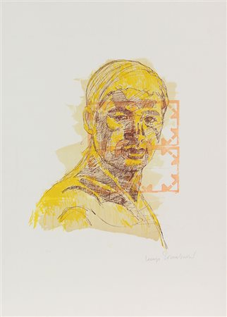 Tornabuoni Lorenzo Volto litografia su carta, cm. 70x50, es. prova d'autore...