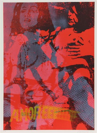 Baratella Paolo Amore, 1974 litografia su carta, cm. 70x50, es. prova...