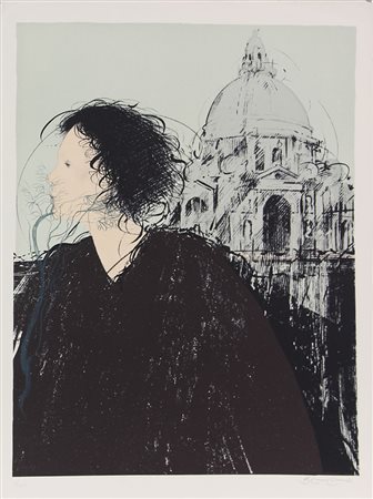 Benvenuti Riccardo Profilo di donna litografia su carta, cm. 70x50, es. V/XXV...