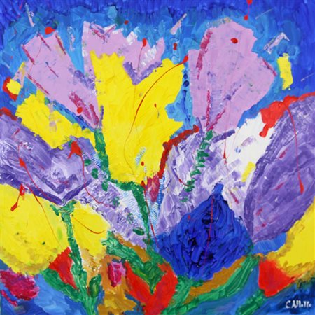 Alletto Cristina Profumo di Primavera, 2013 acrilico su tela, cm. 80x80...