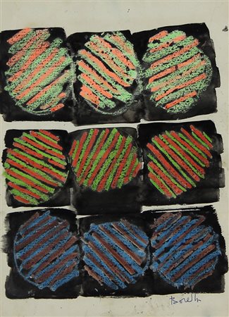 Borella Rocco Senza titolo tecnica mista su carta, cm. 33x24 firmata in basso...