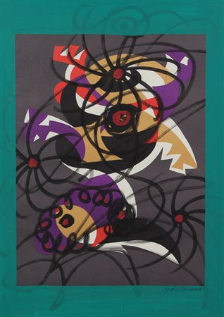 Mastroianni Umberto Senza titolo tecnica mista su carta, cm. 70x50 firmata in...