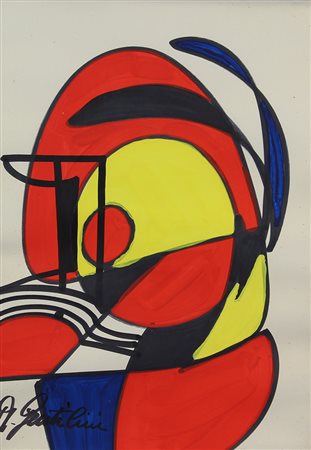 Gentilini Aldo Senza titolo tempera su carta, cm. 70x50 firmato in basso a...