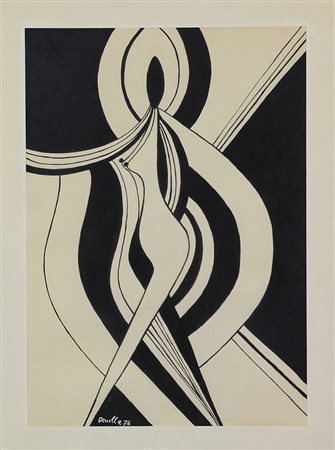 Ornella Senza titolo, 1976 tempera su carta, cm. 47x33 firmata e datata in...