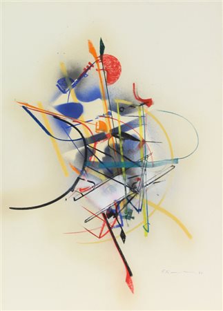 Franceschini Edoardo Lotto di 2 tecniche miste su cartoncino, 1974 e 1975 cm....