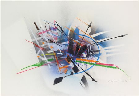 Franceschini Edoardo Lotto di 2 tecniche miste su cartoncino, 1977 cm. 50x70...