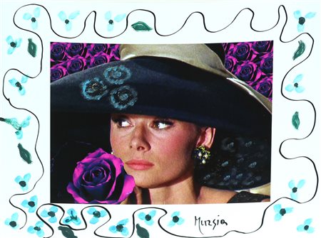 Murgia Maria Omaggio a Audrey Hepburn fotografia digitale dipinta, cm. 30x40...