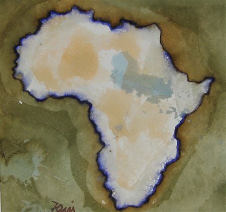Zani Corrado Afrika, 2010 tecnica mista su cartoncino, cm. 20x22 firmata in...