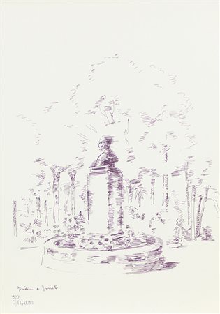 Vagarini Cesare Giardini a Grosseto, 1967 pennarello su carta, cm. 50x35...
