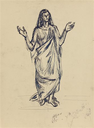 Vagarini Cesare Senza titolo china su carta, cm. 45x33,5 opera non firmata,...