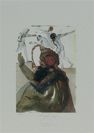 Dalì Salvador Senza titolo litografia su carta, cm. 45x32, es. E.A. firmata...
