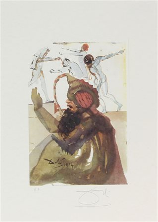 Dalì Salvador Senza titolo litografia su carta, cm. 45x32, es. E.A. firmata...