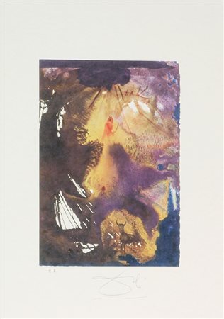 Dalì Salvador Senza titolo litografia su carta, cm. 45x32, es. E.A. firmata...