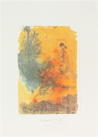 Dalì Salvador Senza titolo litografia su carta, cm. 45x32, es. E.A. firmata...