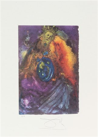 Dalì Salvador Senza titolo litografia su carta, cm. 45x32, es. E.A. firmata...