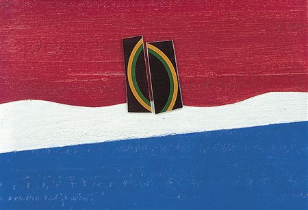 DANGELO SERGIO Milano 1932French landscape garantietecnica mista e collage su...