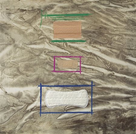 NITSCH HERMANN Vienna 1938Senza titolo, 2006sangue, collage e pastelli ad...