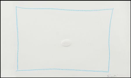 SIMETI TURI Alcamo 05/08/1929Un ovale bianco e matita blu, 1985calcografia e...