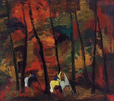 D'ACCARDI GIANRODOLFO Palermo 1906 - Milano 01/09/1993Cavallini d'autunnoolio...