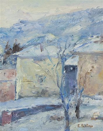 PASTORIO EZIO Cremona 1911 - Milano 2006Neve a Chisoneolio su tela cm. 45x35,...