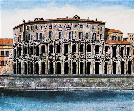 CAPUTO TONINO Lecce 14/05/1933Teatro di Marcello, 1992olio su cartone telato...