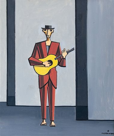 MORANDO PIETRO Alessandria 05/06/1889 - 24/09/1980Cantastorie, 1965olio su...