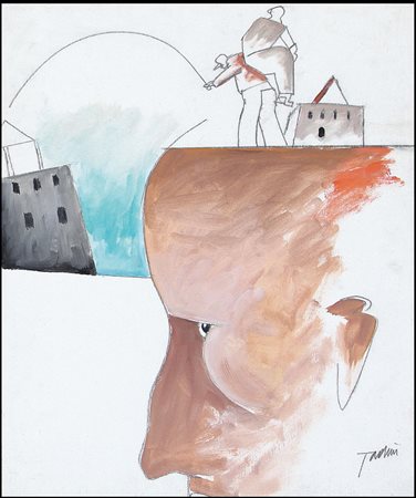 TADINI EMILIO Milano 1927 - Milano 24/09/2002Profugo, 1986olio e tecnica...