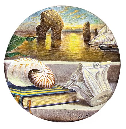 NUNZIANTE ANTONIO Napoli 1956Sogno, 2007maiolica diametro cm. 30, firma in...