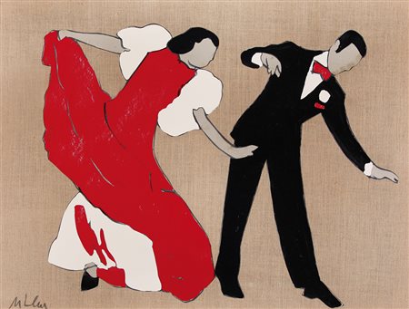 LODOLA MARCO Dorno (Pv) 04/04/1955Ballerinitecnica mista, smalti e collage su...