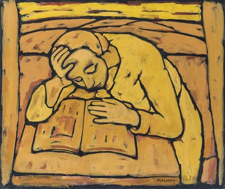 CASORATI FELICE Novara 04/12/1883 - Torino 04/03/1963Ragazza che legge,...