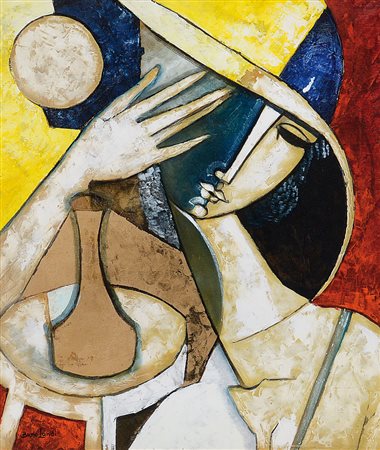 LANDI BRUNO Roma 23/03/1941Serata in solitudine, 2000olio su tela cm. 70x60,...