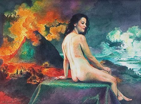 GARELLI TITTI Torino 1948Senza titoloacquerello su carta cm. 25x35, firma in...