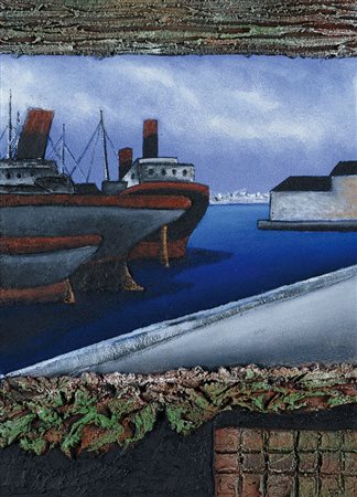 PASCHETTA MARIO Milano 27/04/1949Livorno, il porto, 1999malte e terre...