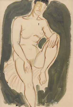 MIGNECO GIUSEPPE Messina 09/02/1908 - Milano 28/02/1997Nudo seduto,...