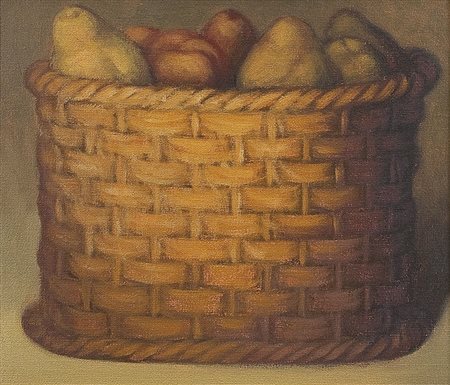 AGUZZI FABIO Milano 14/03/1953Mele e pereolio su tela cm. 30x35, firma e...
