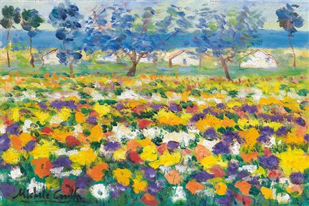 CASCELLA MICHELE Ortona (Ch) 07/09/1892 - Milano 27/08/1989Prato fioritoolio...