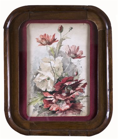 M. Proust 'Composizione con fiori' acquarello su carta (cm 45x30) firmato e...