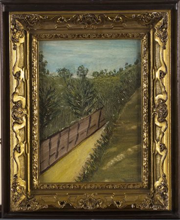 M. Dania 'San Michele, Rapallo' olio su cartone telato (cm 40x30) firmato in...